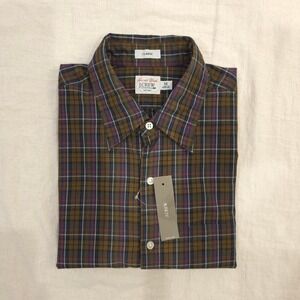 J.Crew brown plaid button down shirt Size M